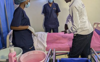 Certified Nursing Assistant students during patient handling practicals.